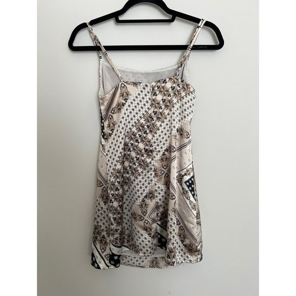 Forever 21 Midi Tan Paisley Design Slip Dress - Size Small - Picture 3 of 5